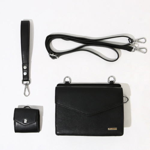 韓國PU皮男包小後後背包男士橫款商務單肩包斜後後背包公文包青年磁釦款