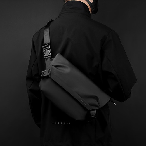 WEPOWER男士單肩斜後後背包工裝機車包戶外旅行包休閒潮流小方包潮酷