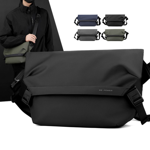 WEPOWER男士單肩斜後後背包工裝機車包戶外旅行包休閒潮流小方包潮酷