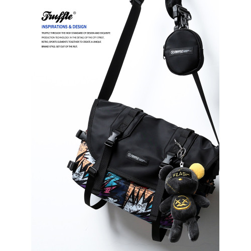 TRUFFLE潮牌斜後後背包男士包包後後背包夏季單肩包女挎包大容量日系ins潮