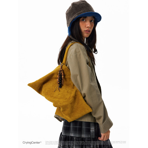 CryingCenter 反毛皮 中號單肩包餃子包（含串珠掛件） 哭喊中心