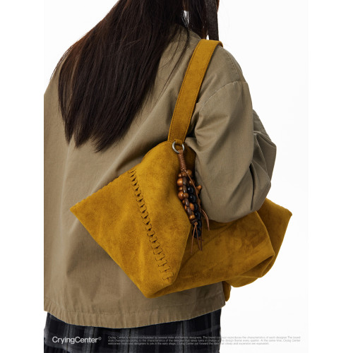 CryingCenter 反毛皮 中號單肩包餃子包（含串珠掛件） 哭喊中心