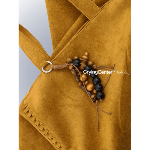 CryingCenter 反毛皮 中號單肩包餃子包（含串珠掛件） 哭喊中心