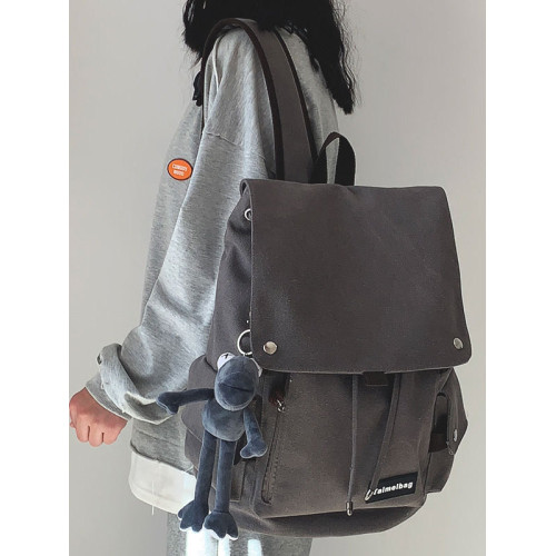 潮牌書包男大容量時尚簡約女大學生高中生帆布雙肩包初中生後後背包女