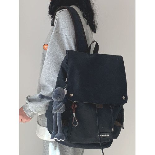 潮牌書包男大容量時尚簡約女大學生高中生帆布雙肩包初中生後後背包女