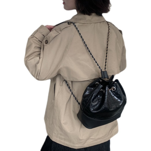 休閒雙肩包包女2024新款潮時尚鏈條多功能後後背包百搭大容量單肩包