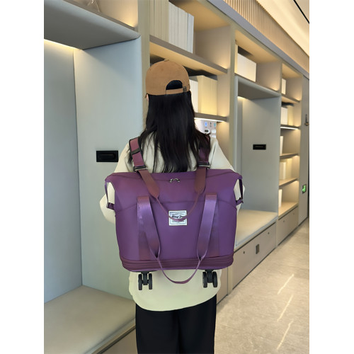 萬向輪折曡行李包男短途旅行包超大容量女行李袋帶滑輪旅遊可攜式包