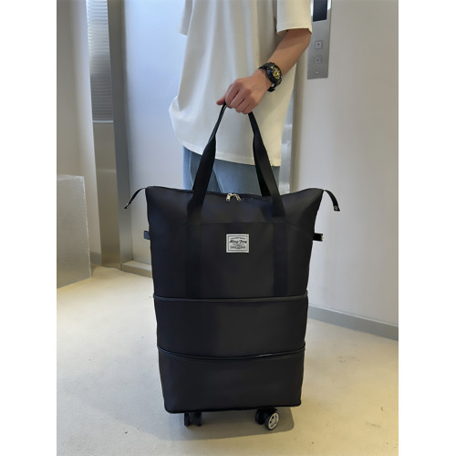 萬向輪折曡行李包男短途旅行包超大容量女行李袋帶滑輪旅遊可攜式包