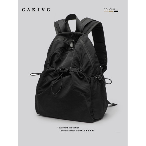 CAKJVG男款電腦包雙肩包2024新款書包女大學生尼龍防水輕便後後背包