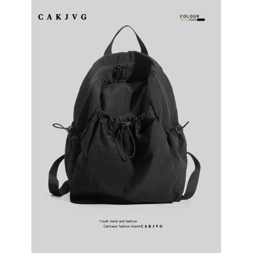 CAKJVG男款電腦包雙肩包2024新款書包女大學生尼龍防水輕便後後背包
