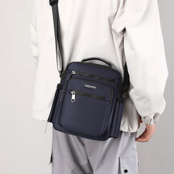 斜後後背包男大容量牛津布新款通勤郵差包男士戶外放水杯爸爸斜背後後背包