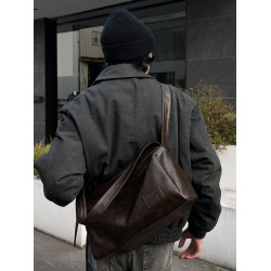 NIN原創日系復古單肩斜背腋下托特枕頭手提挎包男女潮軟皮pu休閒