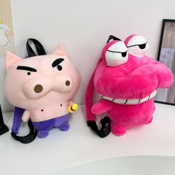 蠟筆小新玩偶小豬肥嘟嘟左衛門雙肩包女可愛鱷魚先生兒童後後背包男孩