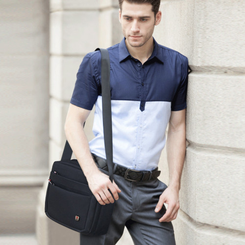 瑞士單肩包男包斜後後背包男士牛津紡書包休閒包防水商務公文包後後背包大