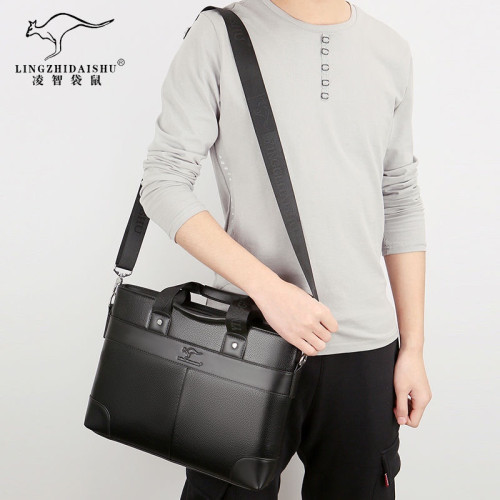 男士包包男公文包橫款手提包質感挎包商務包電腦包男斜後後背包單肩包