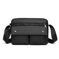 斜後後背包男皮膜時尚單肩包多功能休閒潮款挎包多層輕便通勤男包百搭