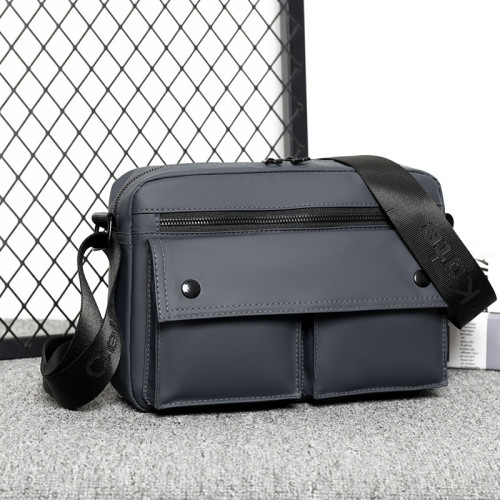 斜後後背包男皮膜時尚單肩包多功能休閒潮款挎包多層輕便通勤男包百搭