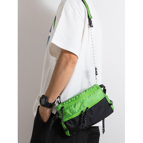 韓版時尚單肩包輕便戶外小挎包休閒個性釣魚包男女工裝撞色手機包