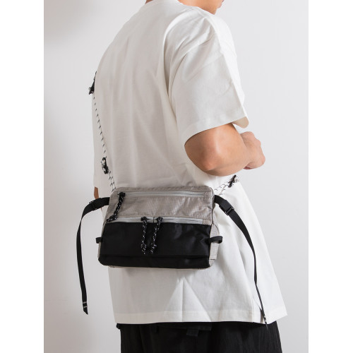 韓版時尚單肩包輕便戶外小挎包休閒個性釣魚包男女工裝撞色手機包