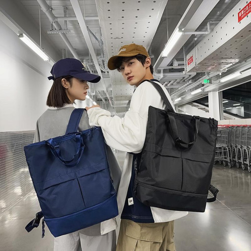 潮酷大容量工裝托特包個性時尚多用途學生書包韓版休閒後後背包旅行包