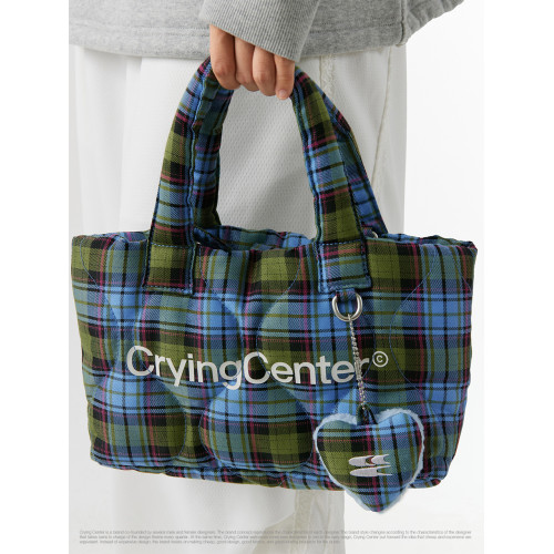 CryingCenter 格紋雲朵掛件包 斜後後背包單肩包 哭喊中心