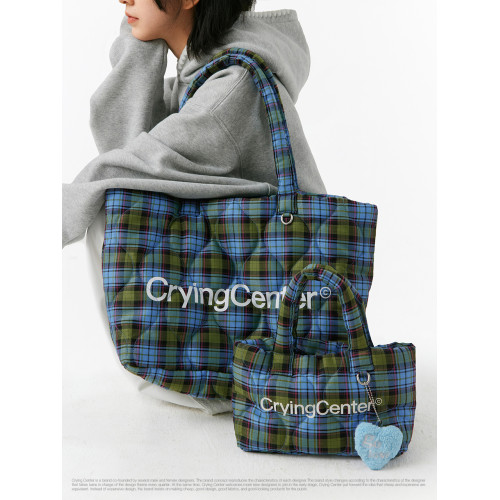 CryingCenter 格紋雲朵掛件包 斜後後背包單肩包 哭喊中心