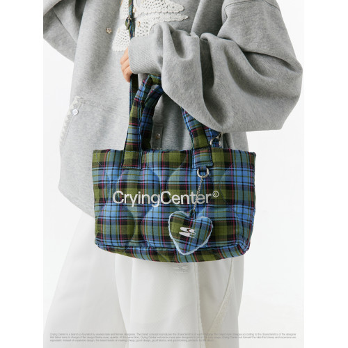 CryingCenter 格紋雲朵掛件包 斜後後背包單肩包 哭喊中心