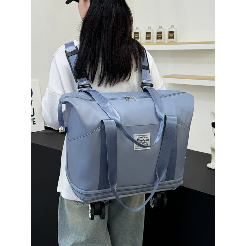 短途可拆卸萬向輪旅行包女大容量手提輕便行李包男雙肩收納行李袋