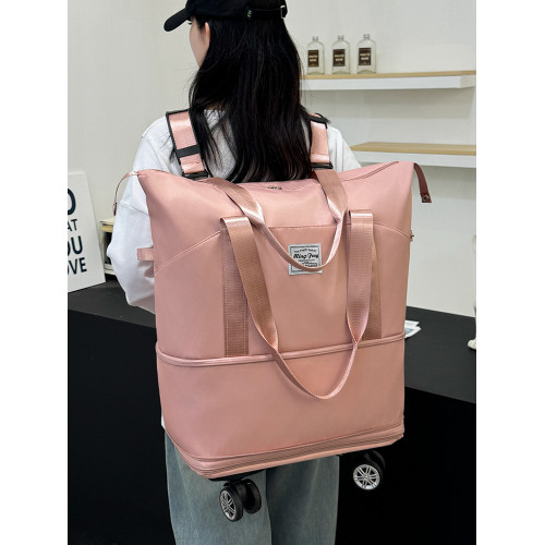 短途可拆卸萬向輪旅行包女大容量手提輕便行李包男雙肩收納行李袋