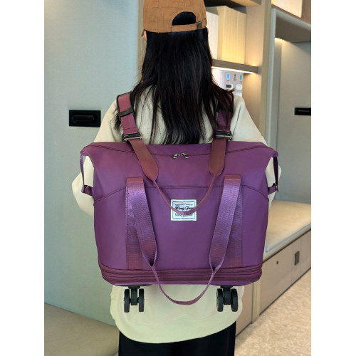 短途可拆卸萬向輪旅行包女大容量手提輕便行李包男雙肩收納行李袋