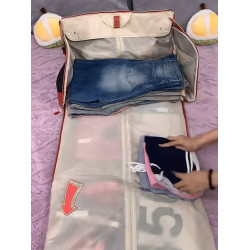 可折曡大容量斜背旅行包女手提長途短途出差登機旅遊健身包行李袋