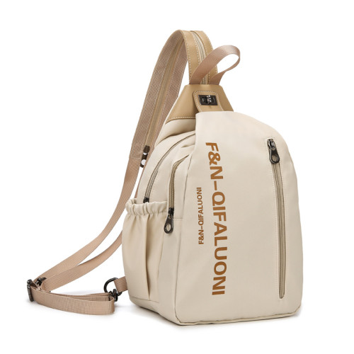 2025新款大容量胸包字母印花雙肩包多功能輕便旅遊小後後背包單肩斜背