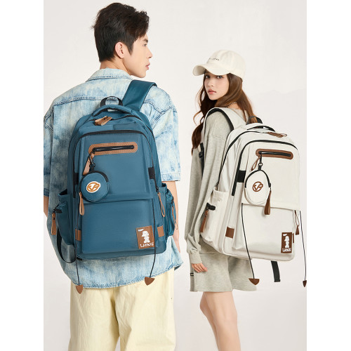 減負護脊  書包初中生中學生男生高中生後後背包男大容量女雙肩包男款