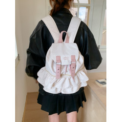 學院風布袋雙肩包女2025新款時尚多口袋小書包秋冬外出旅行小後後背包