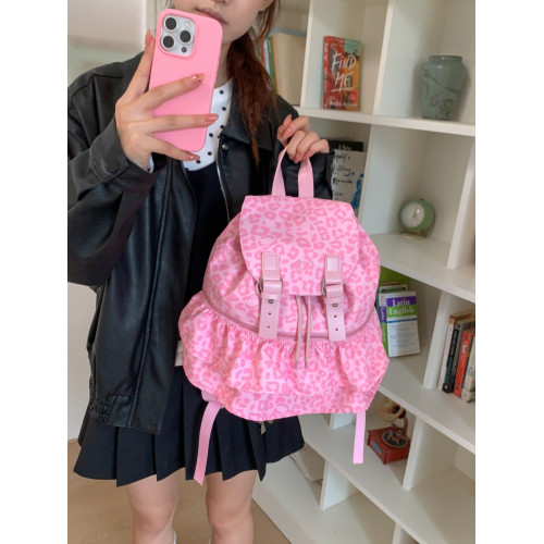 學院風布袋雙肩包女2025新款時尚多口袋小書包秋冬外出旅行小後後背包