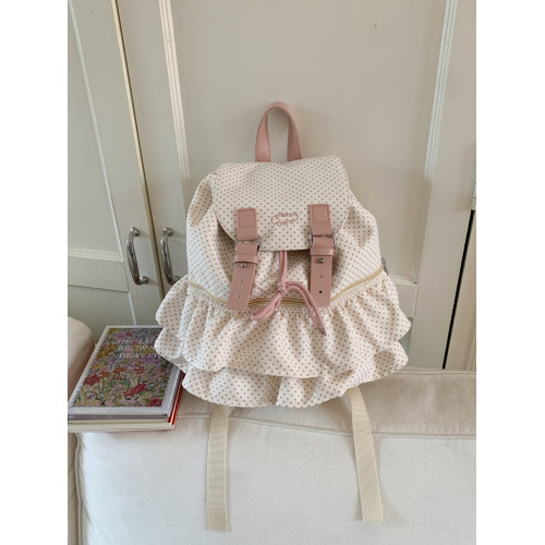 學院風布袋雙肩包女2025新款時尚多口袋小書包秋冬外出旅行小後後背包