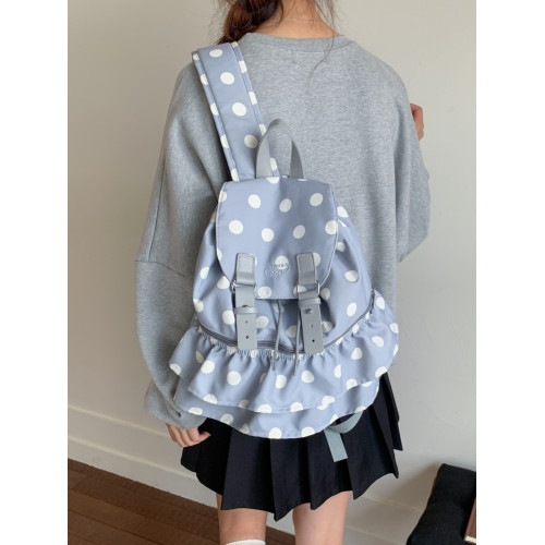 學院風布袋雙肩包女2025新款時尚多口袋小書包秋冬外出旅行小後後背包