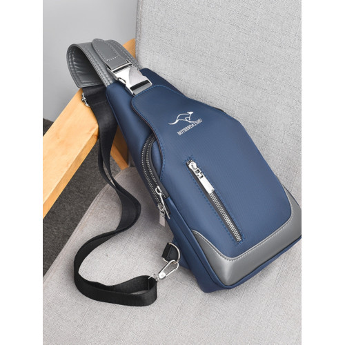 博特爾胸包牛津布潮牌單肩斜後後背包2024新款韓版充電後後背包男休閒掛包