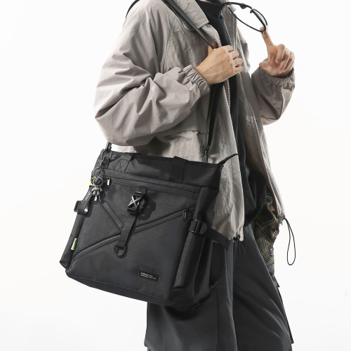 大容量斜後後背包男單肩後後背包初中生高中大學生補習拎書手提袋托特包