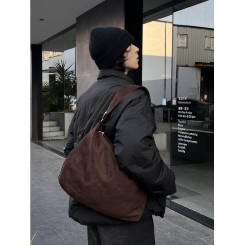 YUEN復古小衆麂皮絨腋下包ins托特包大容量單肩男女手提腋下挎包