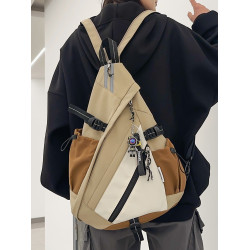 潮牌多功能雙肩後後背包男生弓箭包運動騎行單肩斜後後背包機能工裝胸包男