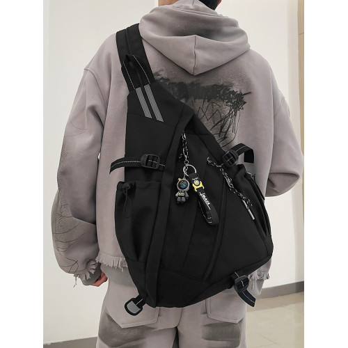 潮牌多功能雙肩後後背包男生弓箭包運動騎行單肩斜後後背包機能工裝胸包男 潮牌多功能雙肩後後背包男生弓箭包運動騎行單肩斜後後背包機能工裝胸包男