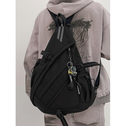 潮牌多功能雙肩後後背包男生弓箭包運動騎行單肩斜後後背包機能工裝胸包男 潮牌多功能雙肩後後背包男生弓箭包運動騎行單肩斜後後背包機能工裝胸包男