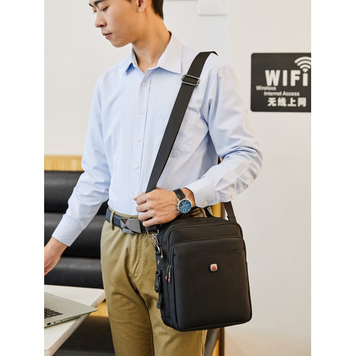 瑞士軍刀單肩包男多功能手機包穿皮帶腰包大容量牛津布運動小挎包