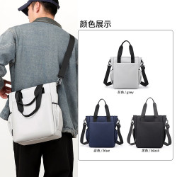 新款男士後後背包大容量手提商務包防水單肩斜後後背包休閒後後背包通勤公文包