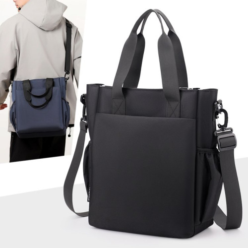 新款男士後後背包大容量手提商務包防水單肩斜後後背包休閒後後背包通勤公文包