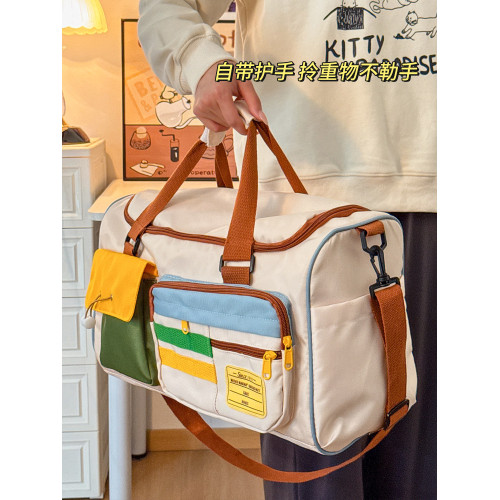 手提旅行包女大容量運動健身包短途輕便包行李袋可愛待産包收納袋