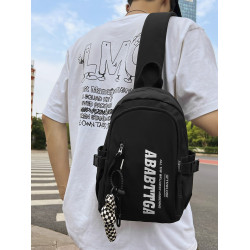 新款胸包男生潮牌斜後後背包休閒日系運動後後背包女大容量騎行包通勤單肩