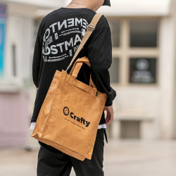 斜後後背包男個性牛皮紙手提包大學生上課包時尚百搭休閒潮復古單肩包