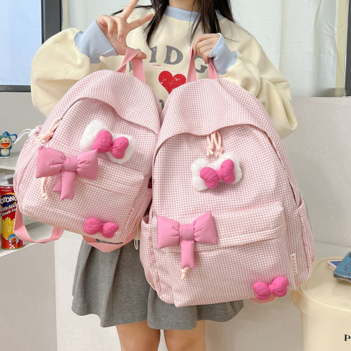 小女孩幼兒園蝴蝶結雙肩包女童公主小學生大容量輕便書包輕便後後背包